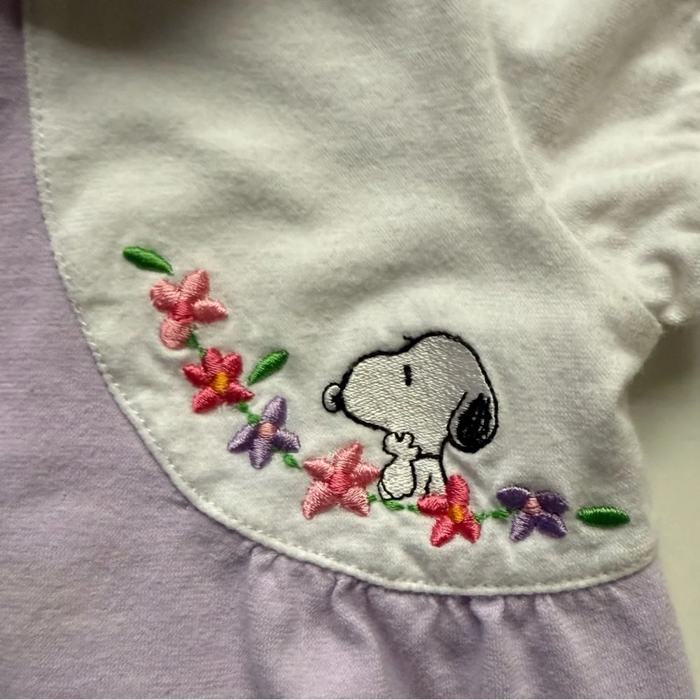 Peanuts Girls Snoopy Embroidered Romper - Size 18M - Picture 6 of 12